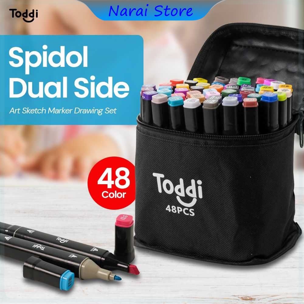 

Touch Spidol Dual Side Fine Art Brush Pen Art Marker Set HL0270 - Toddi