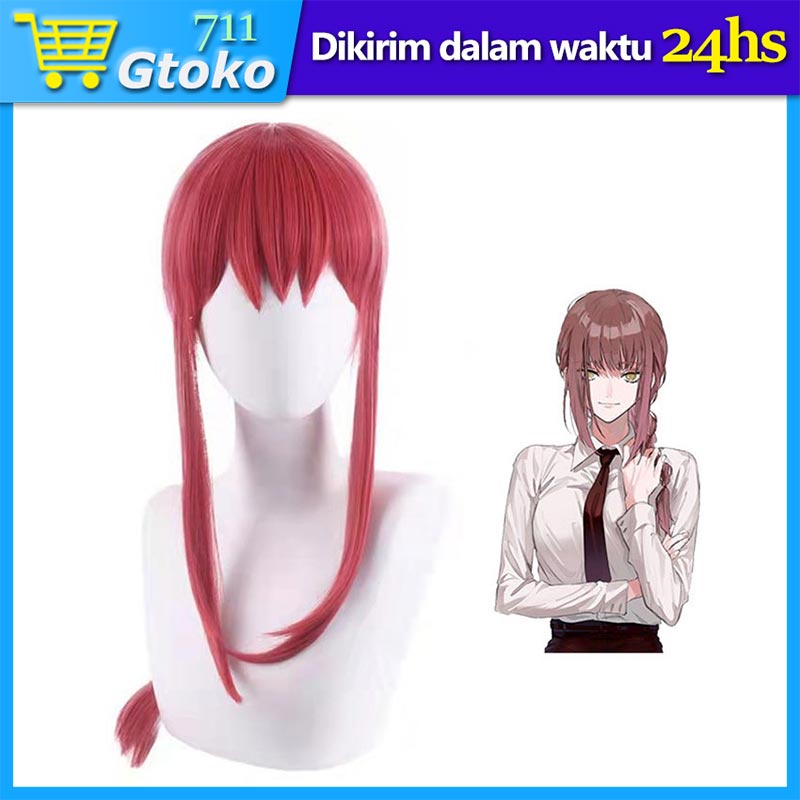 Wig Makima Anime Chainsaw Man Rambut Palsu Cosplay
