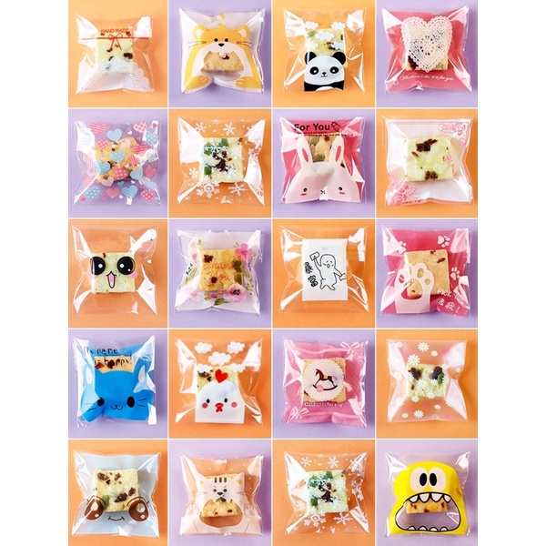 

(Instan) Plastik Packing cookies 1 Motif lucu 7x7 cm kemasan kue lucu unik goddie bag plastik cookies