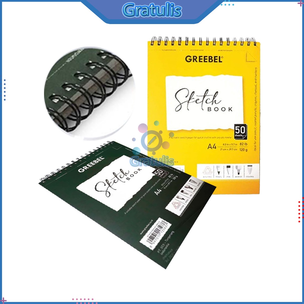 

BUKU SKETSA 2 WARNA GREEBEL 12002 / BUKU MENGGAMBAR SKETSA / SKETCH BOOK A4 / 50 LEMBAR