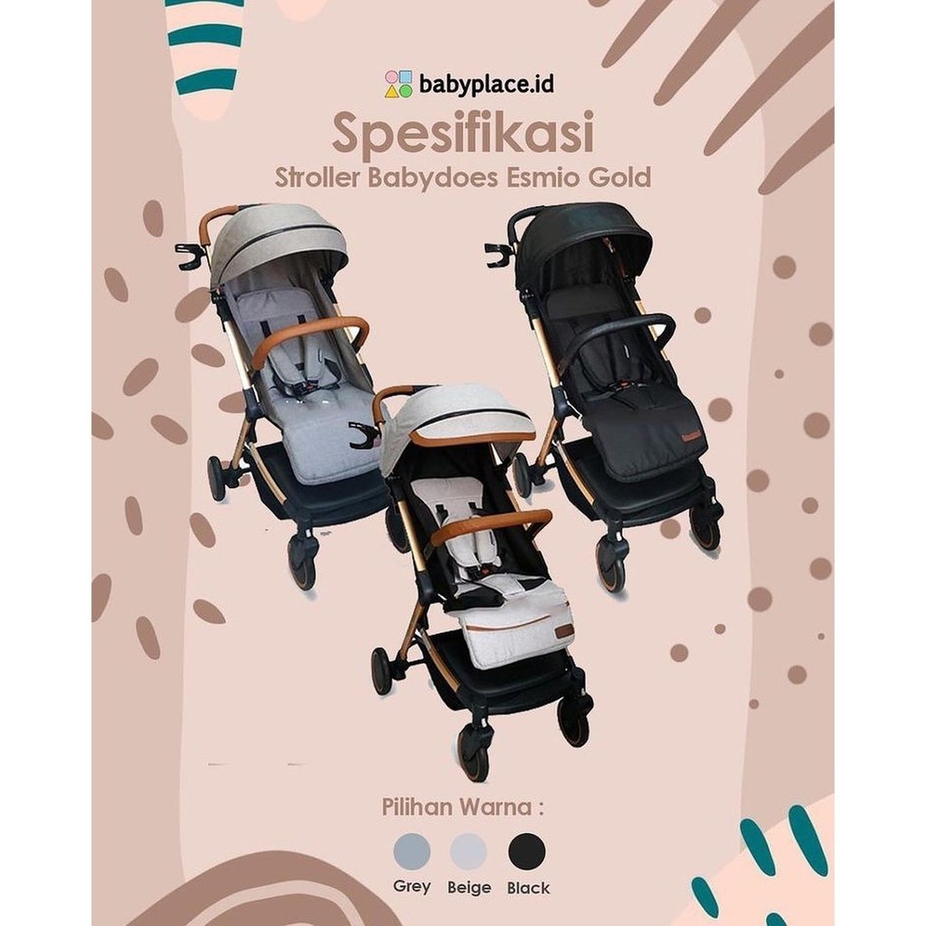 Stroller Babydoes Esmio dan Esmio Gold / Stroller Cabin Size