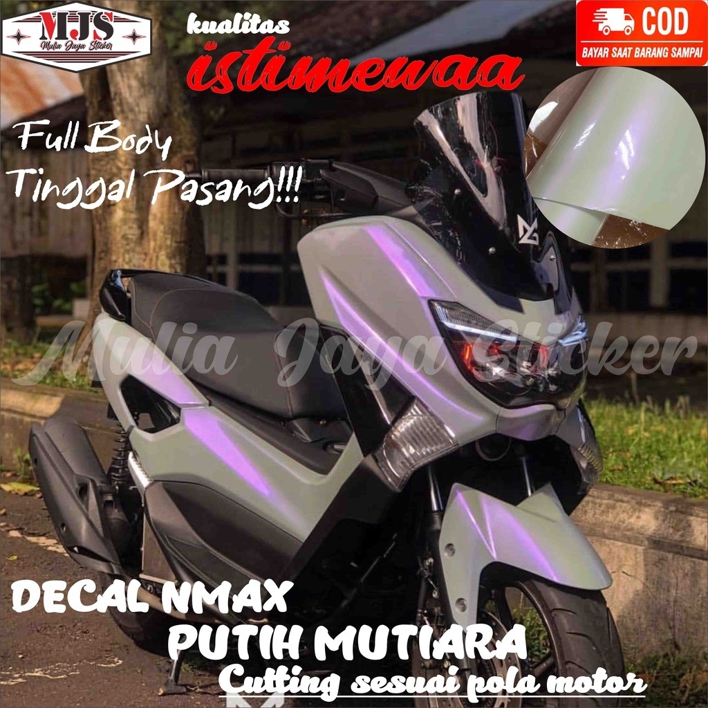 Decal stiker motor nmax old/new polos warna putih mutiara/lembayung full body tinggal pasang cutting