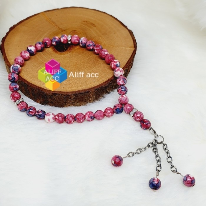 tasbih batu pirus nevada 33 butir 6 mm 100%asli