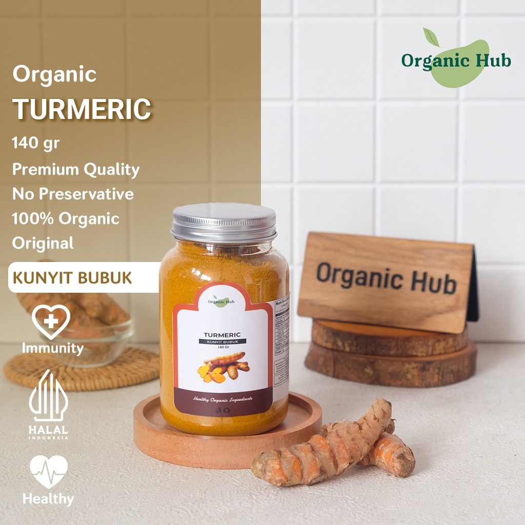 

Organic Hub Kunyit Bubuk Bumbu Dapur Organik Premium Tumerik Powder Murni Herbal 100% Original 140gr