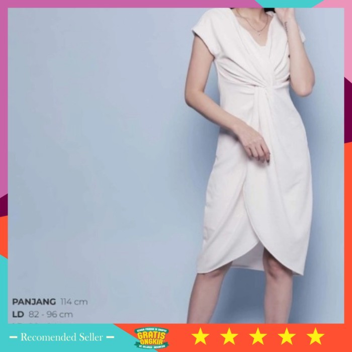 /Harga MiringHera Dress/Simple Dress/Dress Wanita - Putih Dress Wanita Cantik Anggun Bahan Berkualit