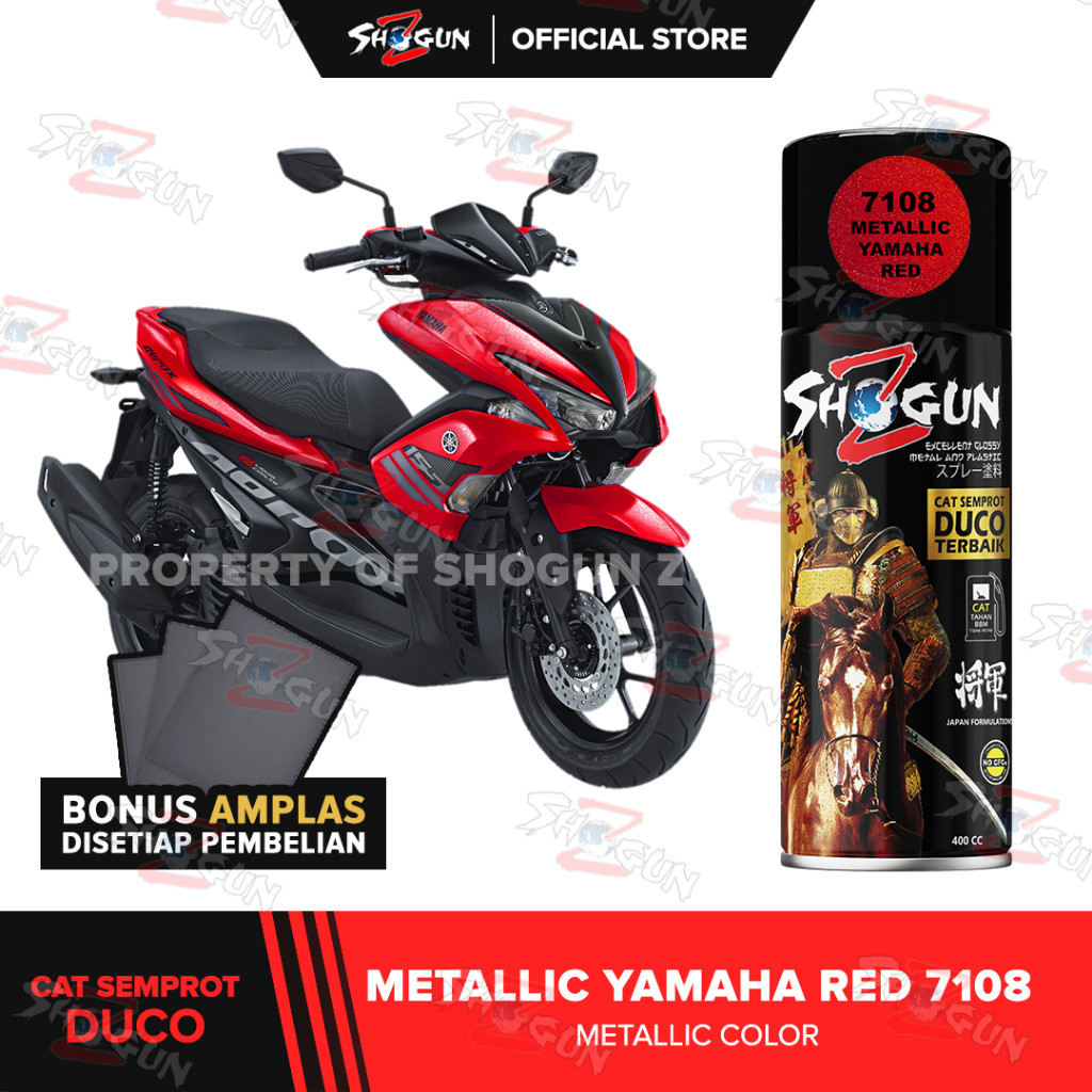 Ready Cod Cat Semprot Motor Shogun Z Paint METALLIC YAMAHA RED 7108 - Warna Merah Metalik Cat Duco