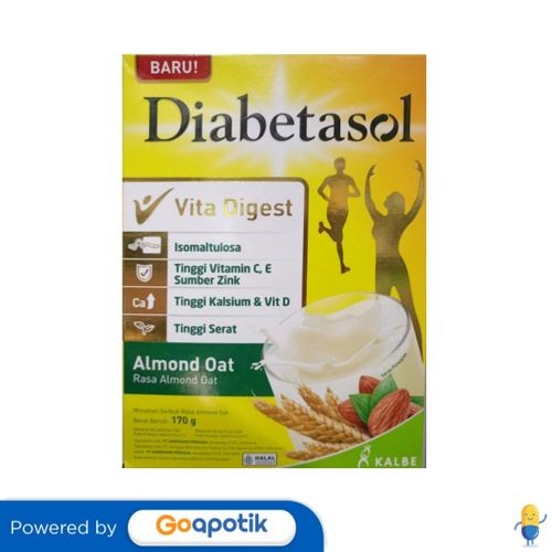 

Diabetasol Vita Digest Rasa Almond Oat 170 Gram Box