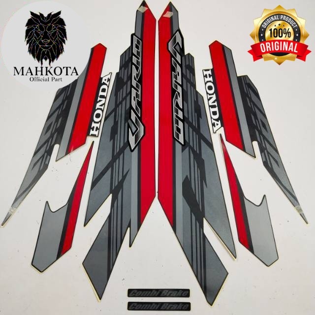 Original Asli Striping Stiker Polet list motor honda vario 125 2017 hitam grey list body standar ori
