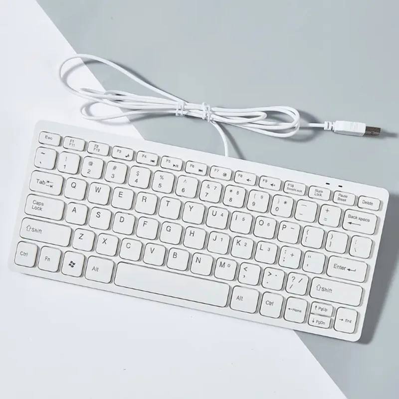 FEGEN Ultra thin wired keyboard mini Slim USB PC, Laptop, Mac exquisite design, durable, 78 key
