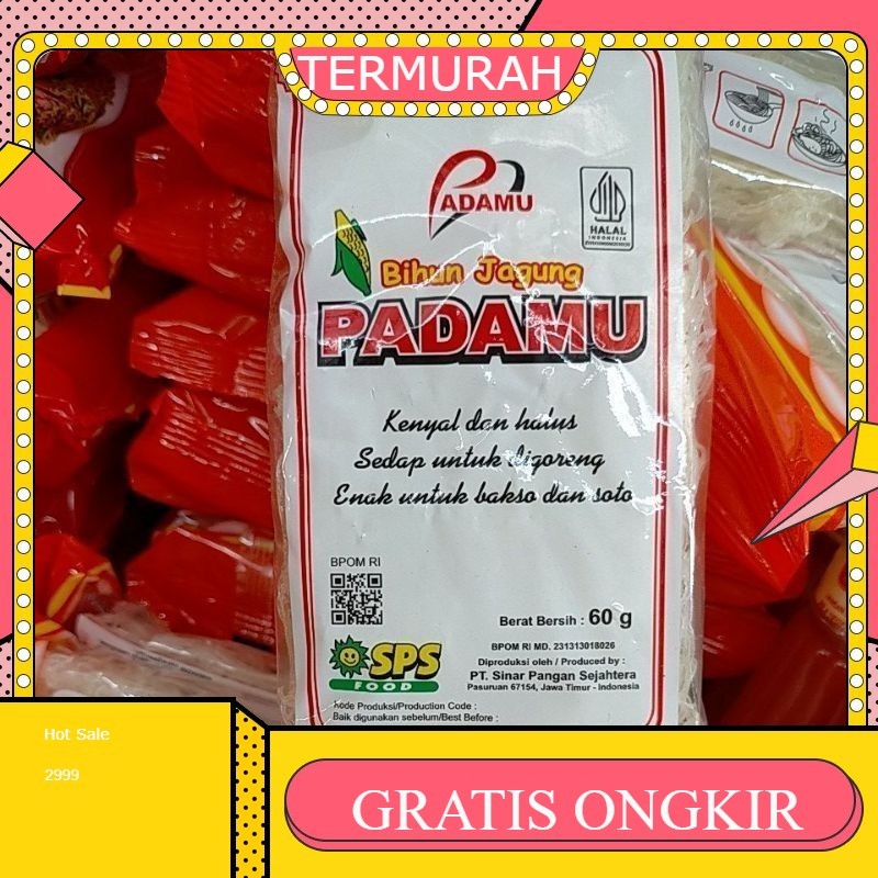 

BIHUN JAGUNG PADAMU 60g 1 BALL ISI 60 PCS / 15 RENTENG