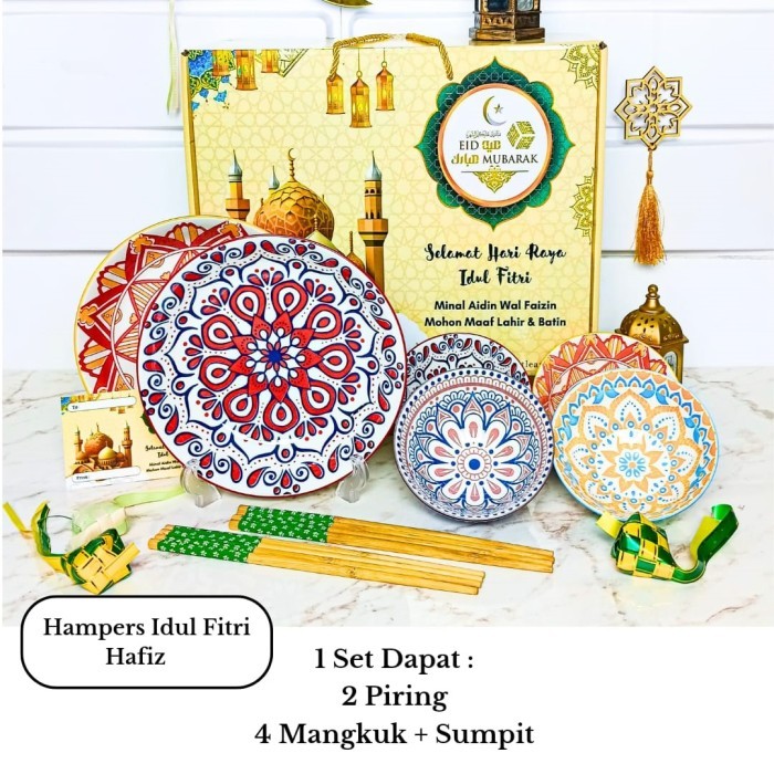 

[HAMPERS EID IDUL FITRI ] Hampers Lebaran Piring Mangkok Keramik/ Kado - Hafiz 2P 4M