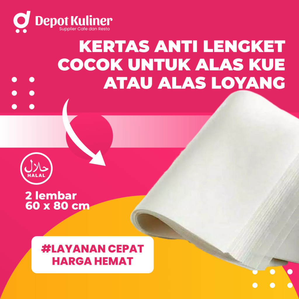Baking paper 2 lembar anti lengket 40 x 60 cm