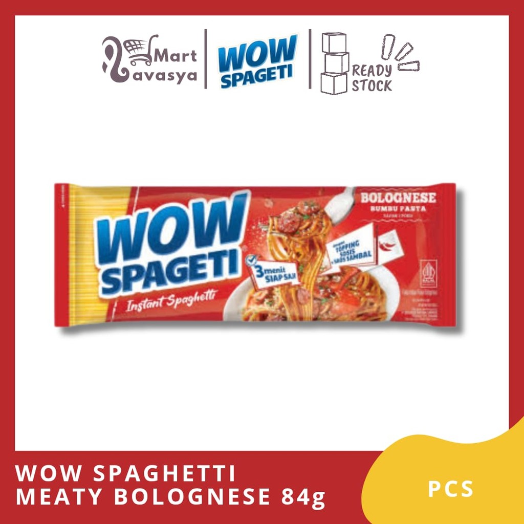 

WOW SPAGETI INSTANT SPAGHETTI MEATY BOLOGNESE PCK 84g - 1 PCS - KOTA BANDUNG - LAVASYA MART