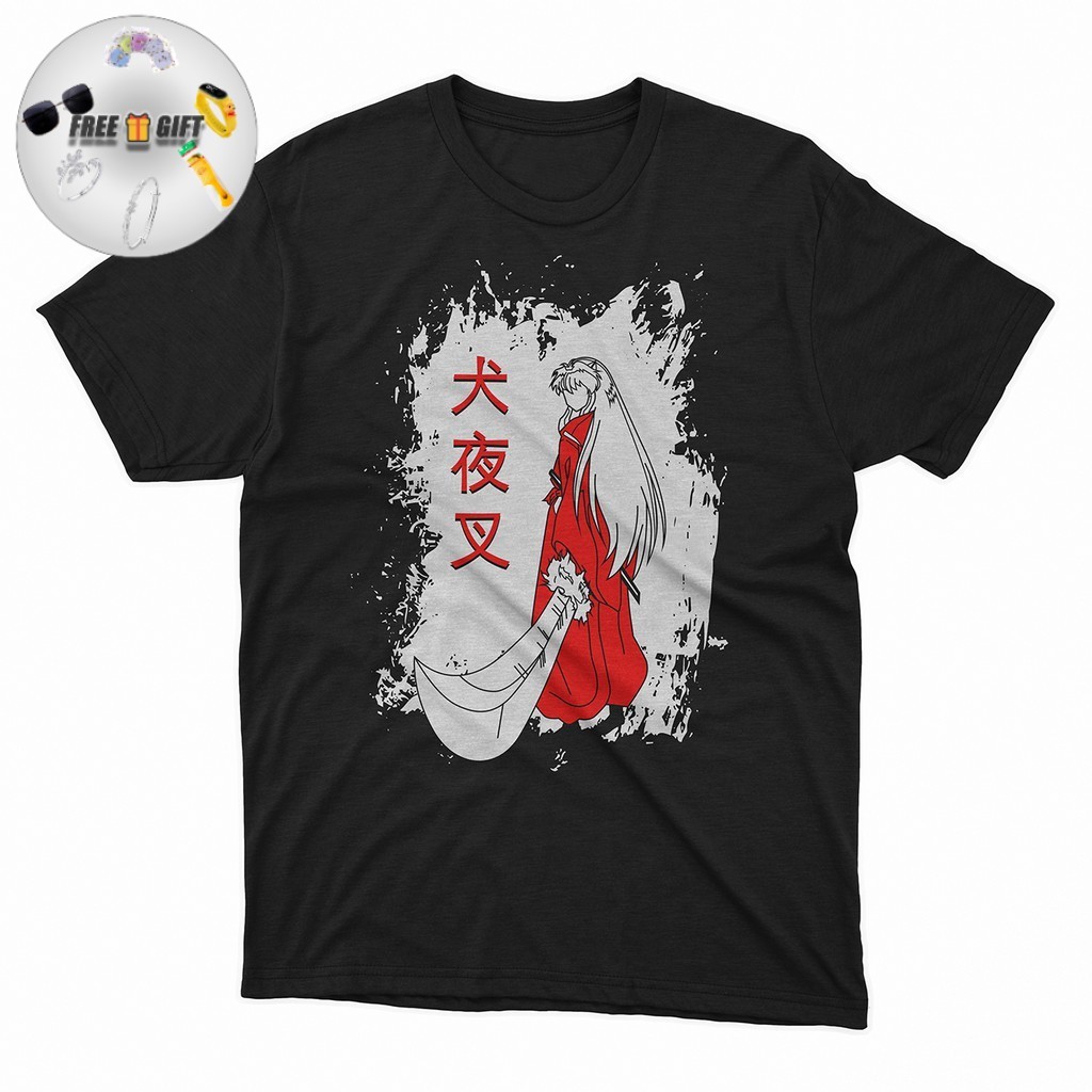 [ FREE GIFT ] Kaos Anime Inuyasha Grunge Vintage kasual nyaman 24S Kaos Pria