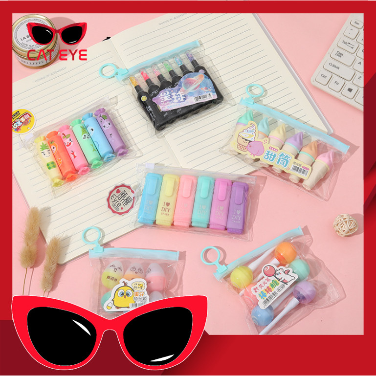 

PROMO - S6262 Stabilo 6 PCS / Highlighter Lucu Bentuk Dessert / Highlighter Warna-Warni 6 PCS / Set Stabilo Dessert 6 PCS