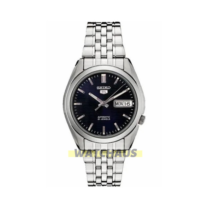 JAM TANGAN PRIA SEIKO 5 SNK357K1 SPORTS STAINLESS STRAP SILVER BLUE