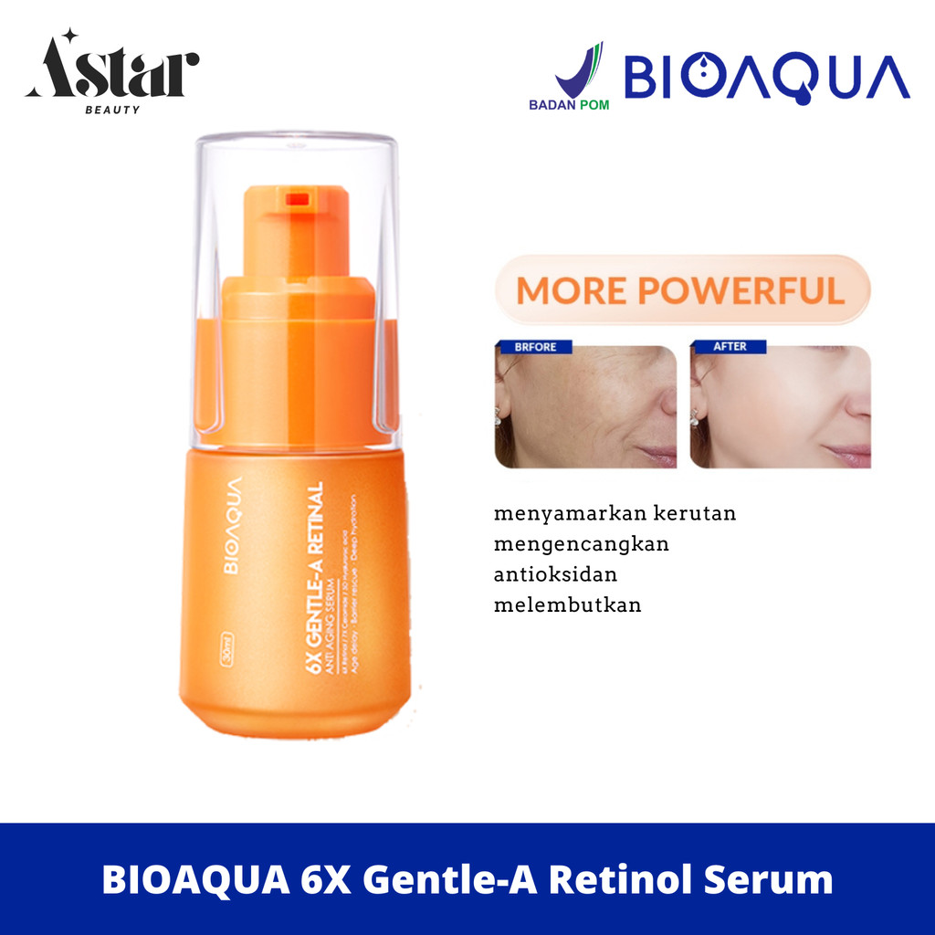 BIOAQUA 6X Gentle-A Retinol Serum Wajah Anti Aging Essence 30ml Dark Spot Serum Brightening untuk Fl