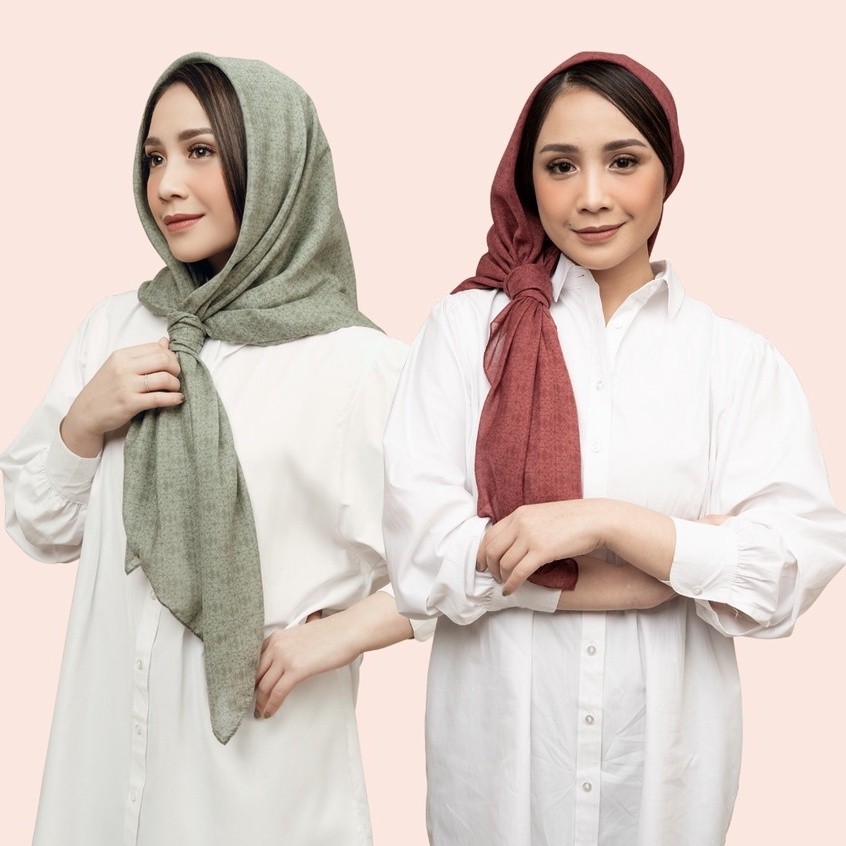 YA66 Diario x Nagita Slavina - Ultrafine Plain Scarf Kerudung Segi Empat