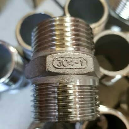 nepel 1 1/4" double nipple dobel nepel stainless steel 304
