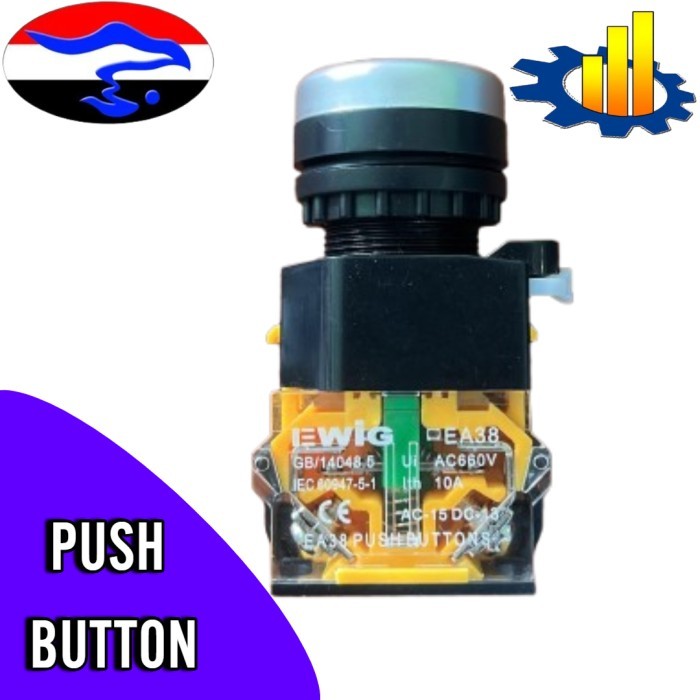PUSH BUTTON EWIG EA38-11/HIJAU