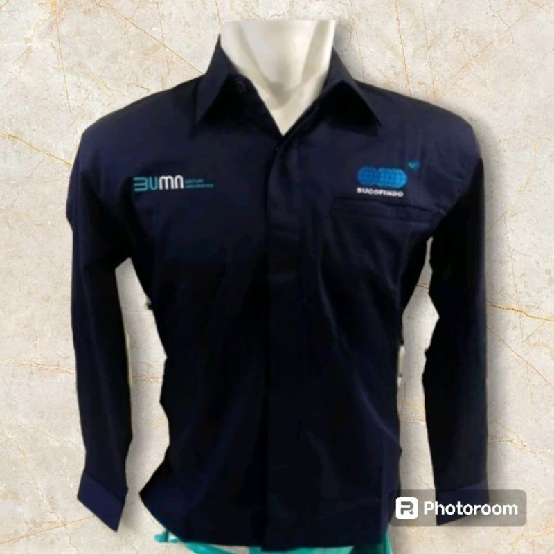 Kemeja SUCOFINDO Seragam Sucofindo Nevy Lengan Panjang