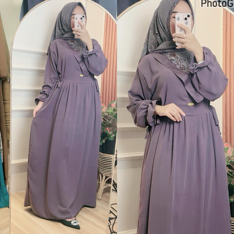 JR62UY [PROMO PUNCAK 1.1 ] GAMIS NIKITA CHIBI-CHIBI bahan cringkle airflow [dengan 2 variasi pilihan