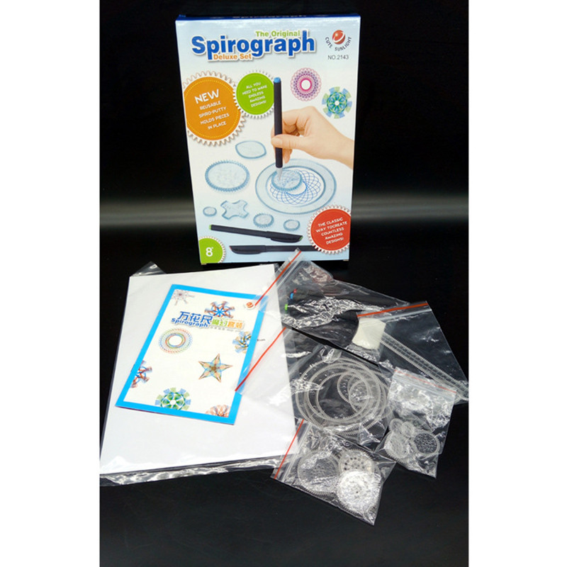 

Children 22pcs Enfant Spirograph Drawing Set Brain Education Geometric Deluxe Ruler Creative Plastic Draw Picture Toys With Pen