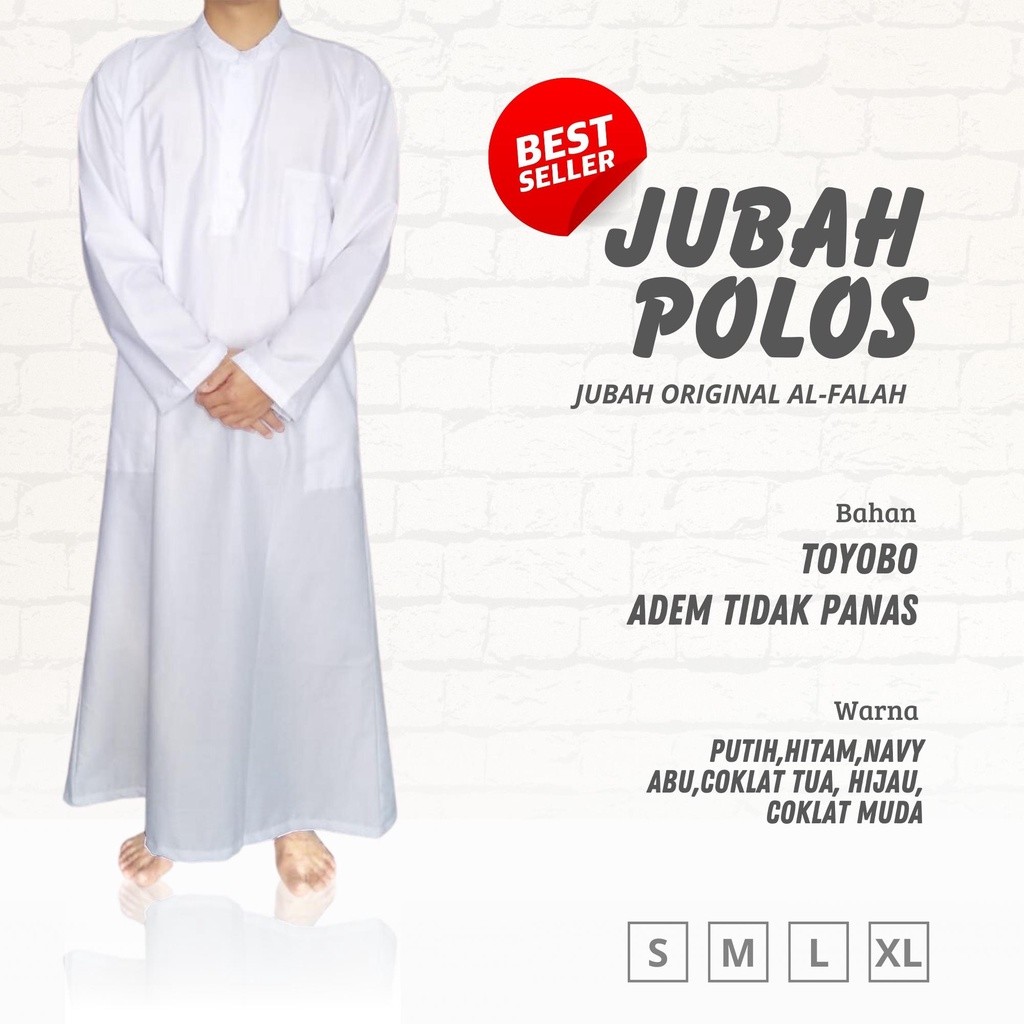 [HOT NEW] Jubah gamis polos pria laki laki dewasa lengan panjang bahan toyobo warna putih hitam abu 