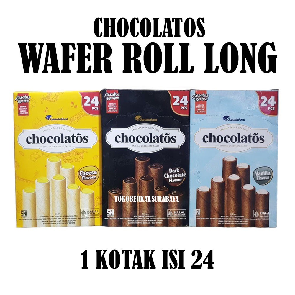 

CHOCOLATOS WAFER ROLL LONG KOTAK ISI 24