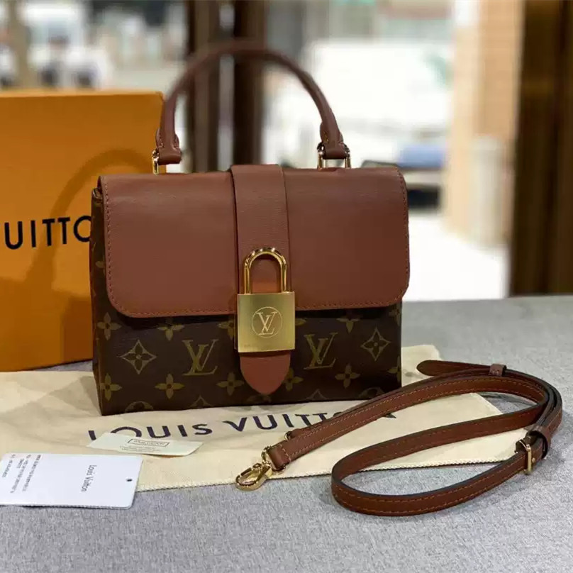【bekas asli】（ M44654） Louis Vuitton LOCK Tas tangan BB/tas selempang/tas bahu/tas komuter wanita