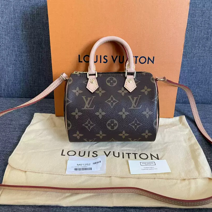 【bekas asli】（M61252）Louis Vuitton NANO SPEEDY pillow bag/handbag/shoulder bag/crossbody bag