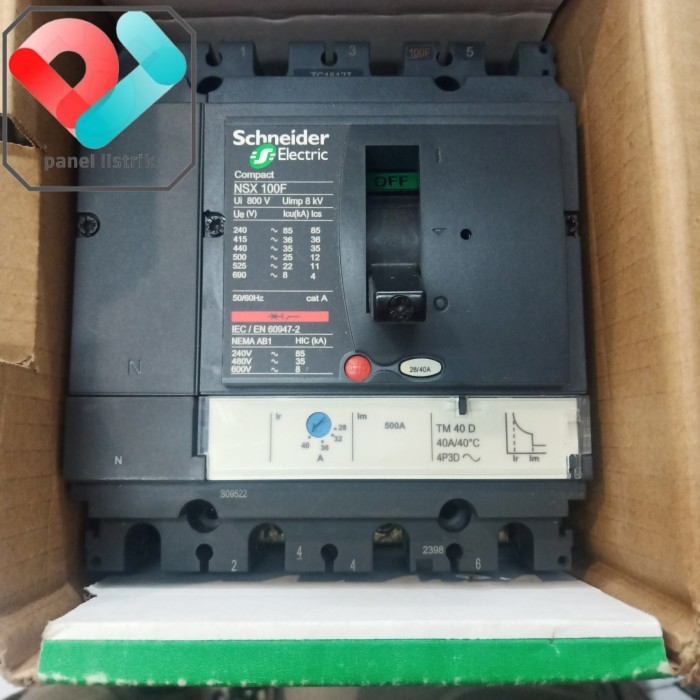 MCCB NSX 4P 40A SCHNEIDER Compact NSXm 40A 4P 25kA LV426213