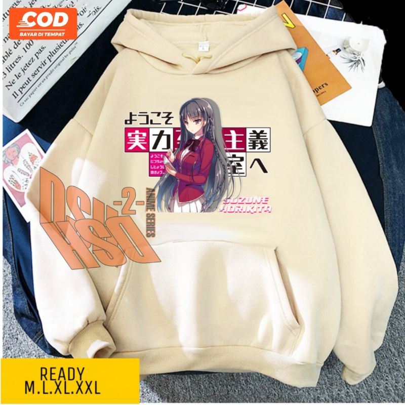 HOODIE anime pria & wanita Classroom of the elite SUZUNE HORIKITA sablon depan