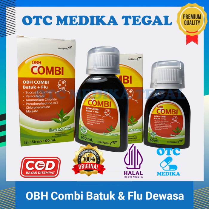 OBH Combi Batuk & Flu Dewasa, obat batuk dan flu dewasa rasa menthol