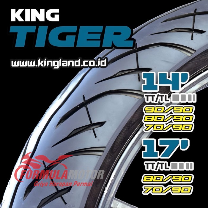 80/90-17 Ban Kingland Tiger Tubetype Ban Belakang Motor Bebek Ring 17