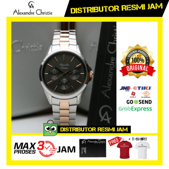 JAM TANGAN ALEXANDRE CHRISTIE AC 2890 AC2890 WANITA SILVER COMBI