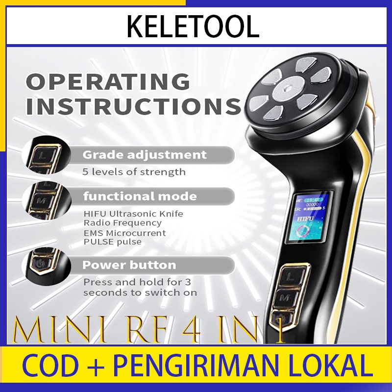 HIFU RF 3Generasi 4 in 1 perawatan facial Beauty Mini Face setrika pijat roller Pulse alat pengencan