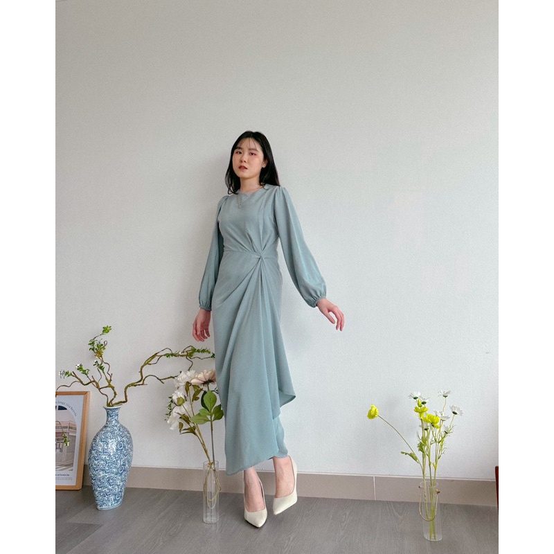 MURAH LIRICA TWIST DRESS SILK DRESS KEKINIAN GAUN KONDANGAN SIMPLE ELEGANT DRESS PESTA HIJAB FRIENDL