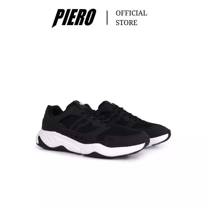 SALE -Piero Sepatu Sneakers Pria Ergo St PIE210000004 - Black Gull Grey, 38- 1.2.23