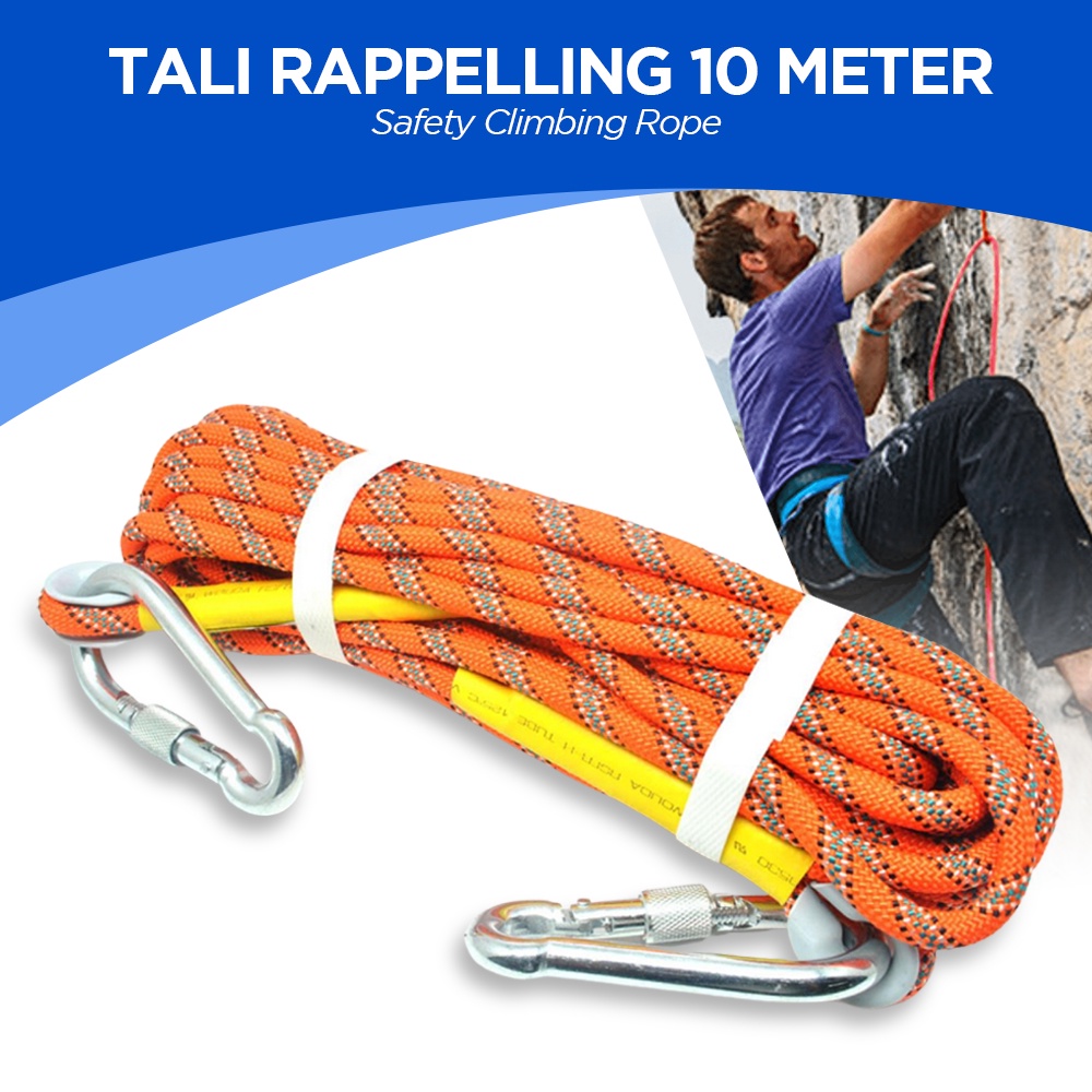 

NTR Tali Rappelling Safety Climbing Rope 10 Meter - E203 - Orange safetyfirst11