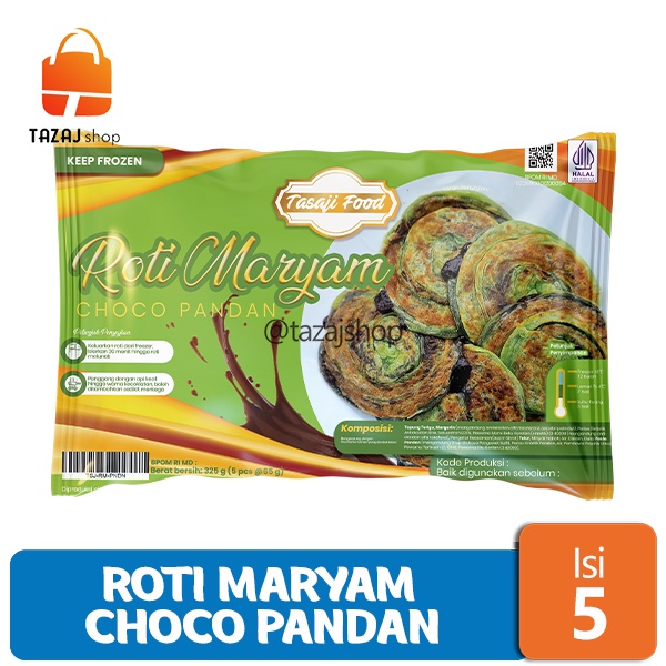 

Tasaji Roti Maryam Choco Pandan Isi 5 Pcs