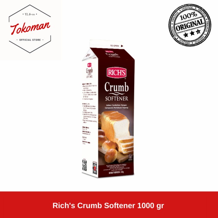 

Termurah [ Best Seller ] Rich Crumb Softener 1kg / 1 kg Rich's Pelembut Roti
