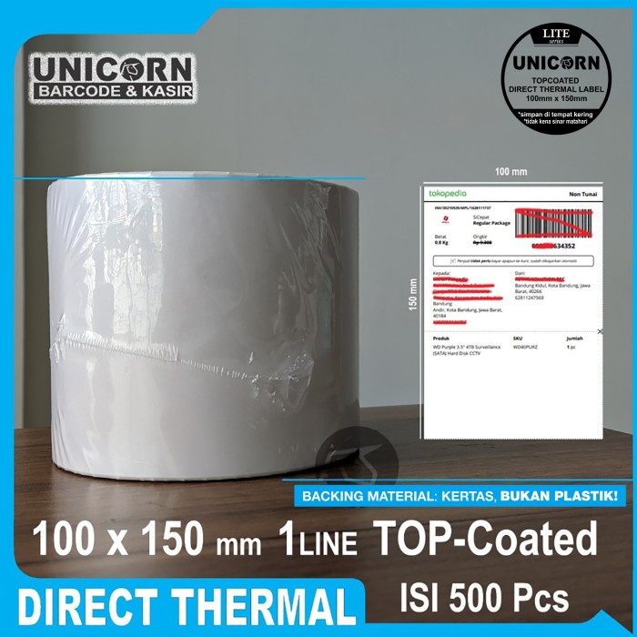 

Label Thermal Resi Stiker 100x150 mm / 100 x 150 mm / 100x150mm 500pcs