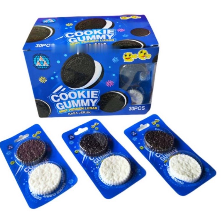 

AAA COOKIE GUMMY JERUK BOX ISI 30 pcs ORIGINAL