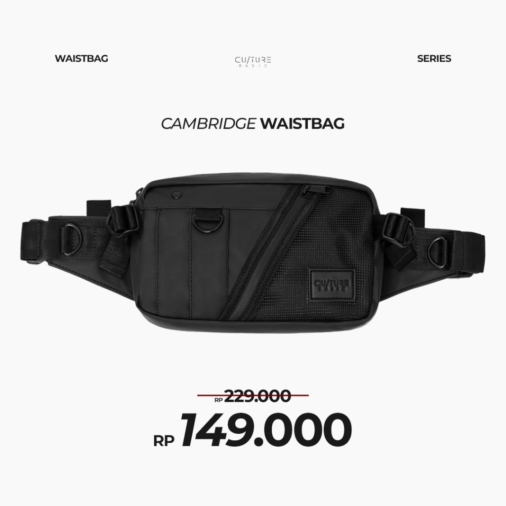 KS45F Culture Basic | Cambridge Waistbag | Tas Selempang Pria Handbag Slingbag Waterproof