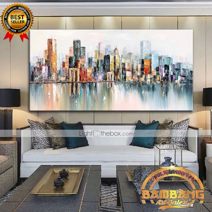 lukisan gedung2 cat timbul