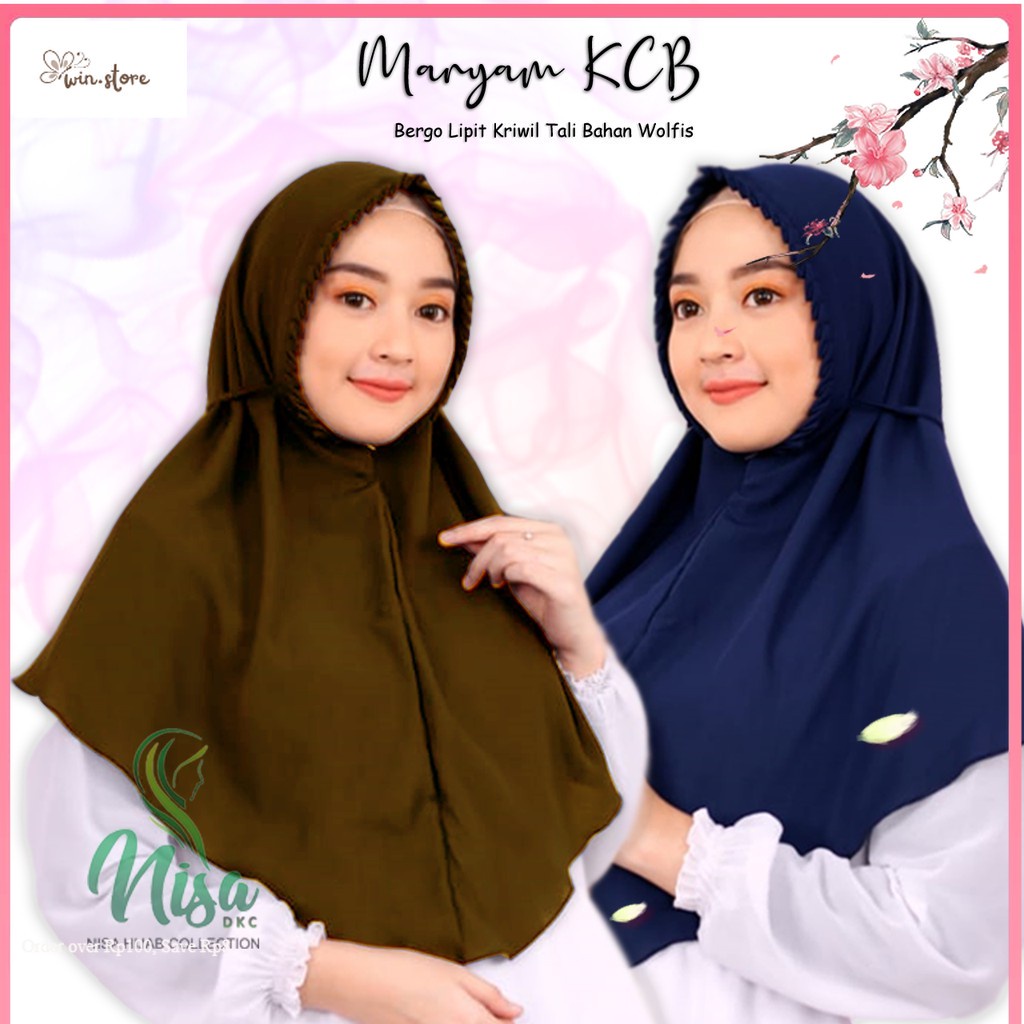 Hijab Terbaru / Jilbab KCB Simple Wolfis Bergo Maryam Kriwil Lipit