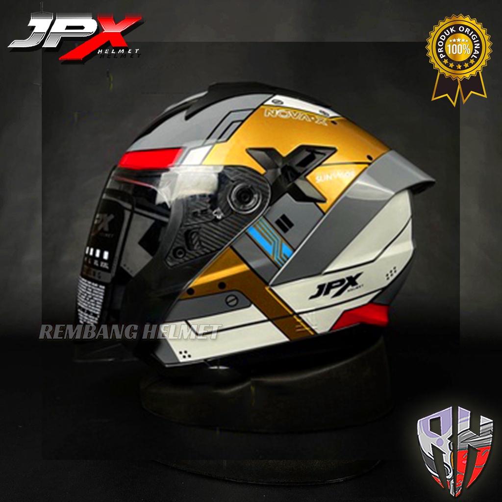 HELM HALF FACE - DOUBLE VISOR TERLARIS, HELM JPX NOVA X V2.0 MOTIF N5 ESCAPE, HELM MODEL NJS KAIROS 