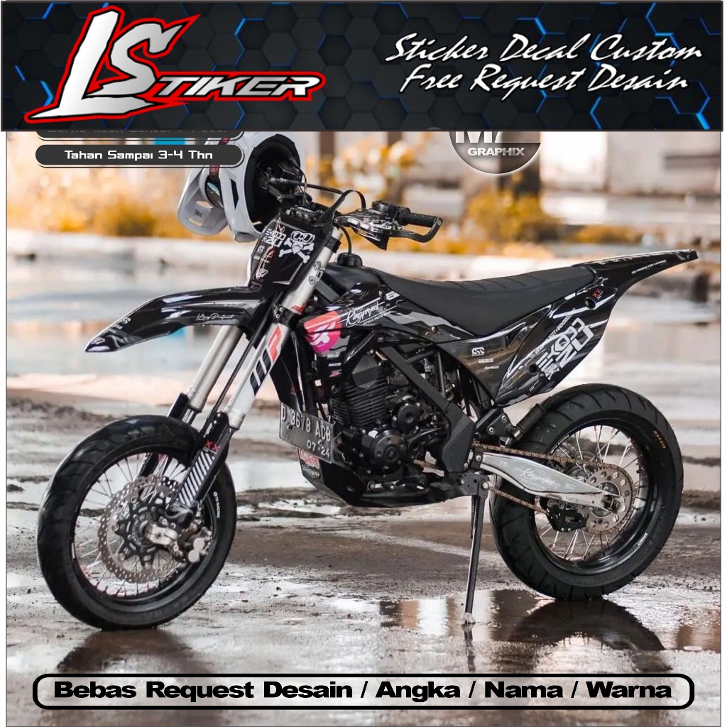 0158 Sticker Decal KLX GORDON Full Body Bebas Request BIsa COD Terbaru - Stiker Variasi KLX 150 GORD
