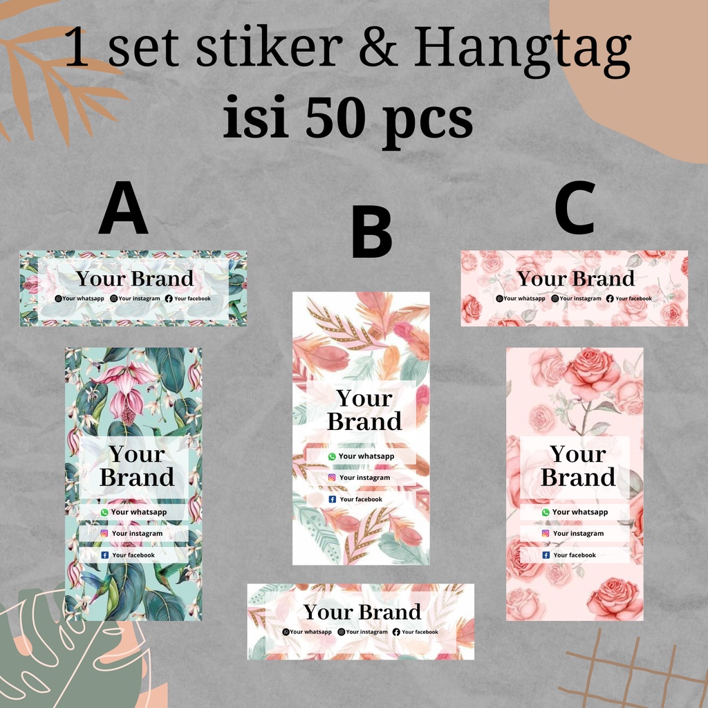 

50 PCS HANGTAG LABEL PLUS STIKER -TERMURAH HANTAGLABEL STIKER